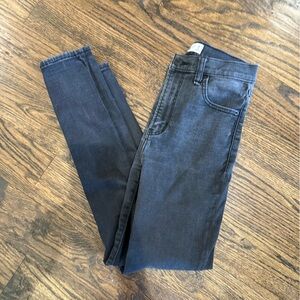 Abercrombie & Finch super high-rise straight leg washed gray jeans Size 26